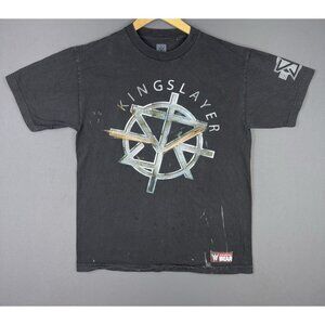 WWE WWF Y2K Wrestling Seth Rollins King Slayer Burn It Down Black Promo Shirt